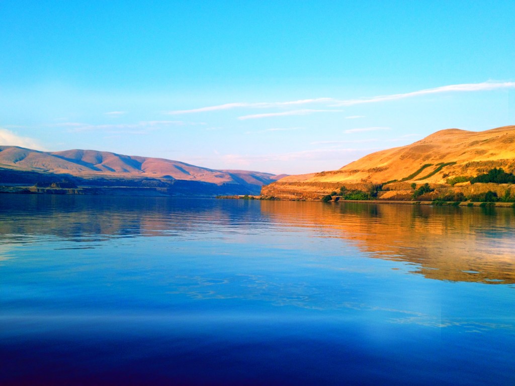 The beautiful Columbia River on a rare, calm day.